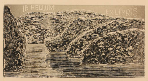 Exlibris by Vang Hellum from Denmark for Ib Hellum - 