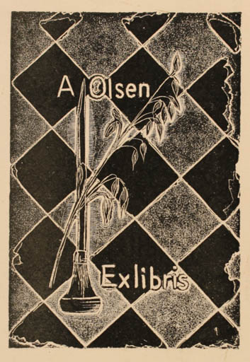 Exlibris by Arne Olsen from Denmark for Arne Olsen - Flora 