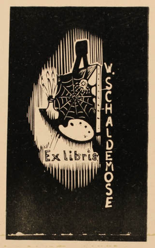 Exlibris by Arne Olsen from Denmark for Walter Schaldemose - Art 