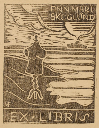 Exlibris by Marianne Fosselius from Sweden for Ann Mari Skoglund - Maritime 