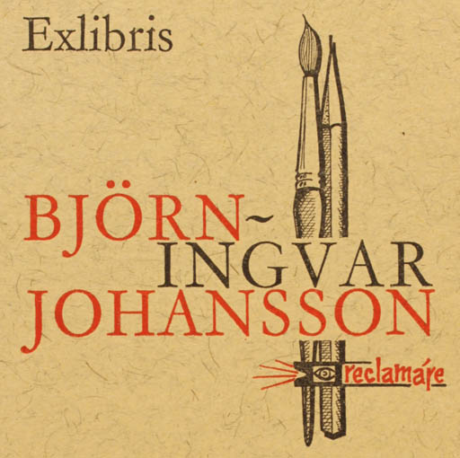 Exlibris by Björn- Ingvar Johansson from Sweden for Björn- Ingvar Johansson - Text/Writing 