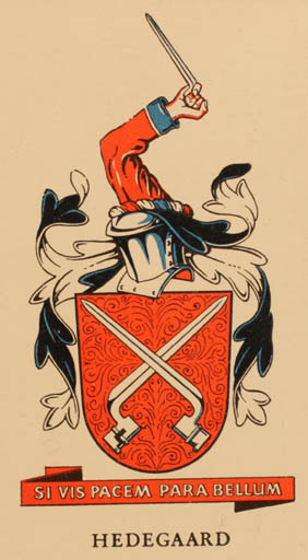 Exlibris by ? Obufinna from Denmark for ? Hedegaard - Heraldry 