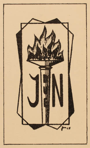 Exlibris by Vladimir Jomdyrik from Czechoslovakia for Johan Due Nielsen - Text/Writing 