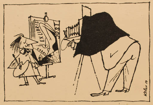Exlibris by J Keler from Unknown for Karel Just - Art 