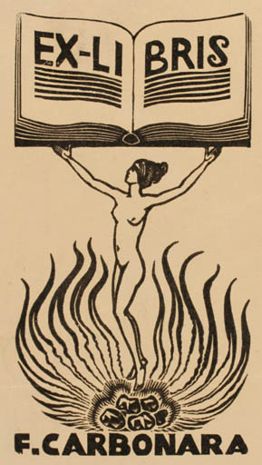 Exlibris by Victor Stuywart from Belgium for Francesco Carbonara - Book Woman Nude 