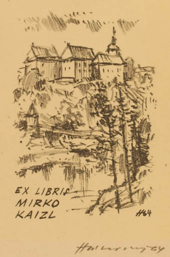 Exlibris by Stanislav  Hlinovsky from Czechoslovakia for Mirko Kaizl - Scenery/Landscape 