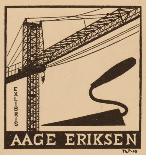 Exlibris by Thomas Pedersen from Denmark for Aage Eriksen - Working 