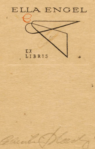 Exlibris by Christian Blæsbjerg from Denmark for Ella Engel - Text/Writing 