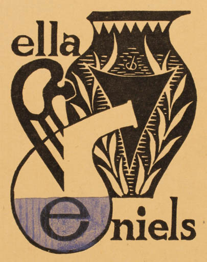 Exlibris by Christian Blæsbjerg from Denmark for Niels Ella - Classical antiquity 