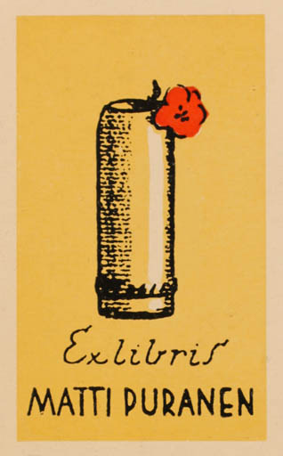 Exlibris by ? ? from Unknown for Matti Puranen - Flower 