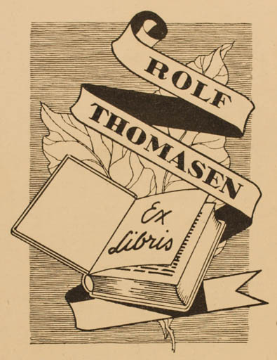 Exlibris by Clarence Ibsen from Denmark for Rolf Thomasen - Book 