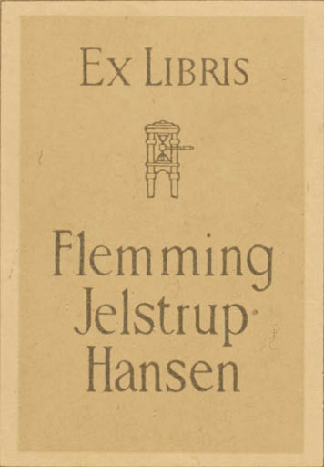 Exlibris by Karl Johan Foss from Norway for Flemming Jelstrup Hansen - Text/Writing 