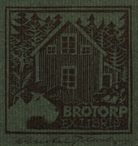 Exlibris by Christian Blæsbjerg from Denmark for ? Brotorp - Architecture Dog 