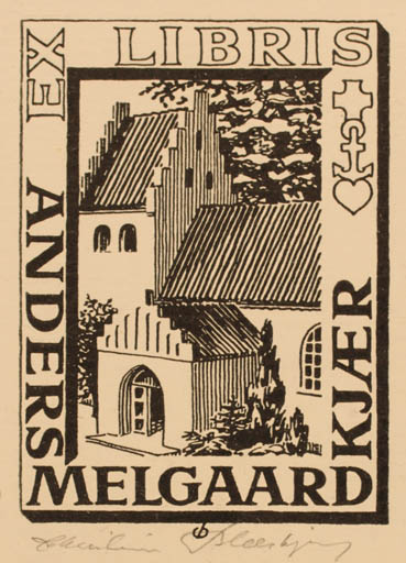 Exlibris by Christian Blæsbjerg from Denmark for Anders Meldgaard Kjær - Church 