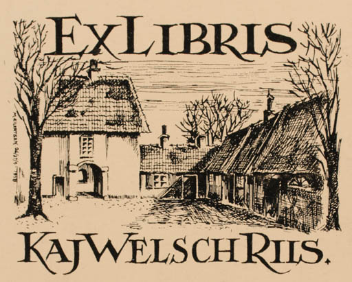 Exlibris by Mogens Eilertsen from Denmark for Kaj Welsch Riis - Architecture 