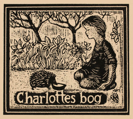 Exlibris by Frank Pedersen from Denmark for Charlotte Andersson - Child Fauna 