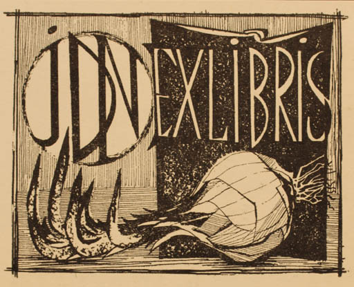 Exlibris by S Saabye from Denmark for ? J.D.N. - Flora 
