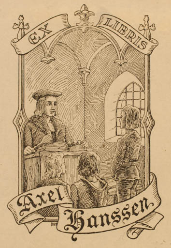 Exlibris by Jens Peter Bie from Denmark for Axel Hanssen - Interior Group 