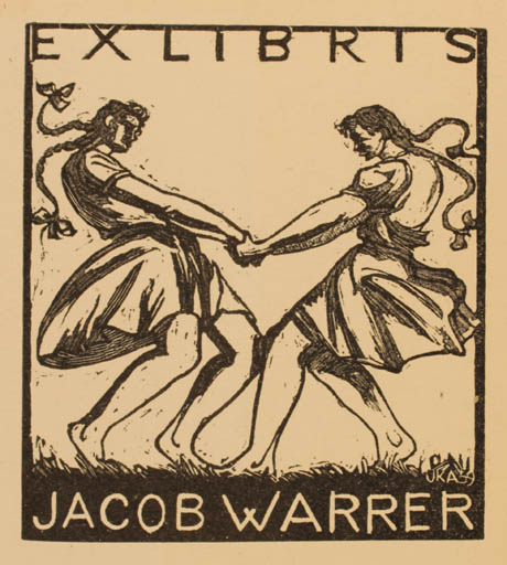 Exlibris by Jiri Jaska from Czechoslovakia for Jacob Warrer - Dancing Couple 