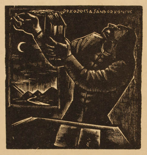 Exlibris by György Buday from Hungary for Kozosa Sandor - Man 
