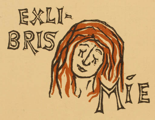 Exlibris by Chr. W. Bauditz from Denmark for ? Mie - Portrait 