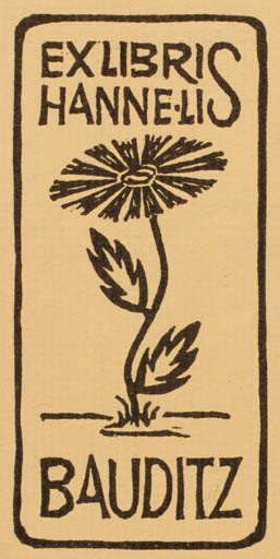 Exlibris by Chr. W. Bauditz from Denmark for Hanne Lis Bauditz - Flower 