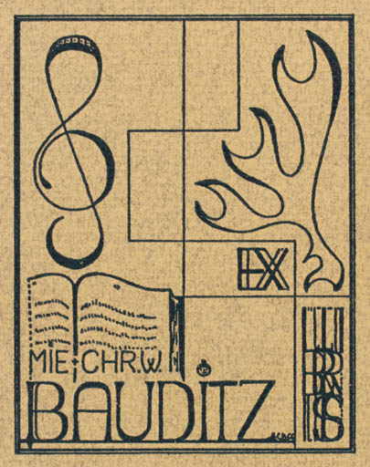 Exlibris by Chr. W. Bauditz from Denmark for Mie & Chr. W. Bauditz - 