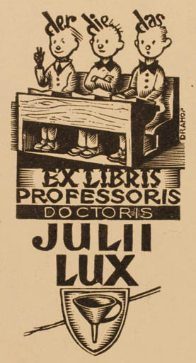 Exlibris by Istvàn Drahos from Hungary for Julii Lux - Child 