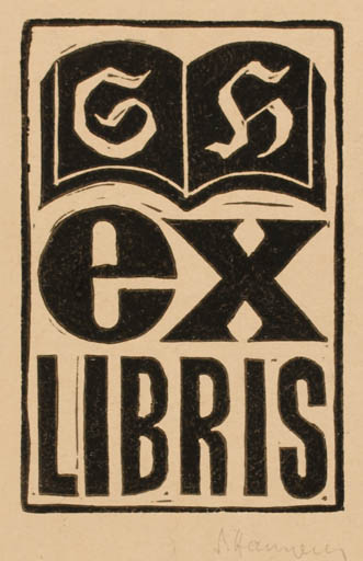 Exlibris by Siegmund Hammermann from Germany for ? G.H. - Text/Writing 