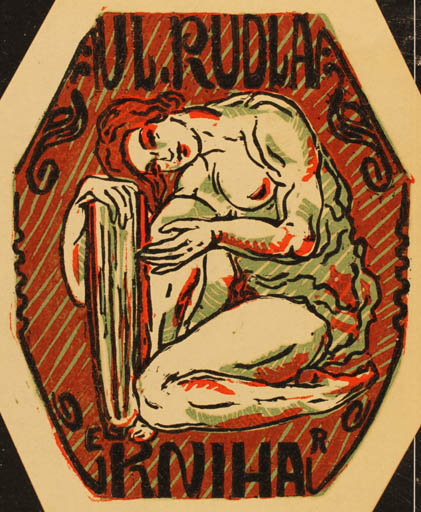 Exlibris by Edmund G. Reuter from Czechoslovakia for Vácslava Rudla - Woman 