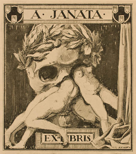Exlibris by A. Kavka from Czechoslovakia for A. Janata - Woman 