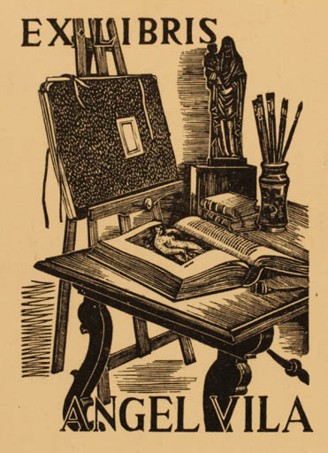 Exlibris by Angel Vila from Spain for Angel Vila - Book Interior Art 