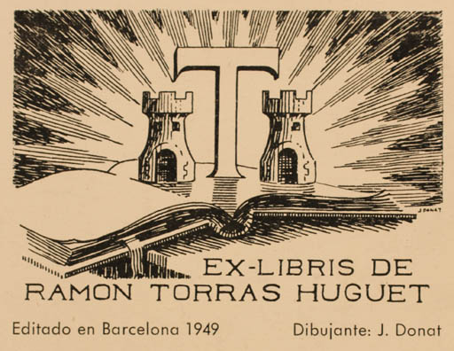 Exlibris by J Donat from Spain for Ramon Torras Huguet - Book 