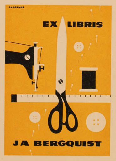 Exlibris by ? ? from Sweden for Ja Bergquist - Working 