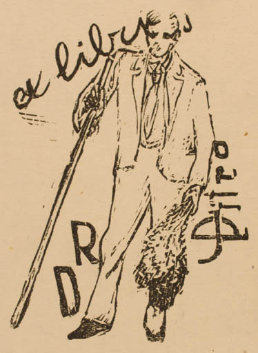 Exlibris by F Vilz from Czechoslovakia for ? Ditro - Man 