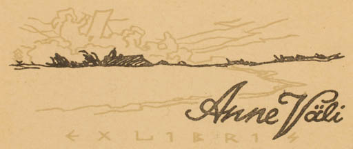 Exlibris by Olev Soans from Estonia for Anne Väli - Scenery/Landscape 