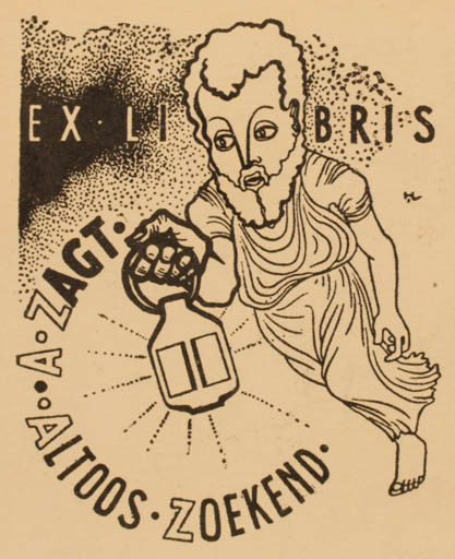 Exlibris by Hugo Lous from Netherland for A Zagt - Woman 