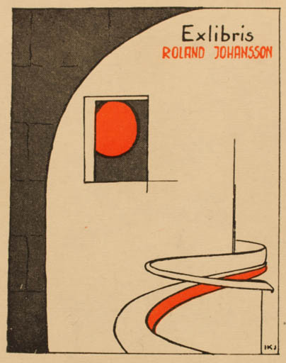 Exlibris by Inga Johansson from Sweden for Roland Johannson - Abstract 