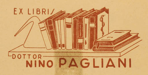 Exlibris by ? ? from Italy for Nino Pagliani - Book Text/Writing 