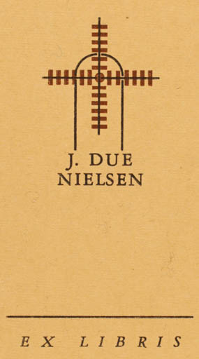 Exlibris by Børge Nees from Denmark for Johan Due Nielsen - Mill 