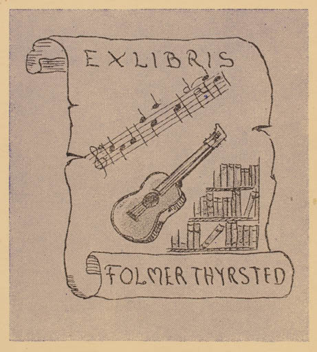 Exlibris by ? ? from Denmark for Folmer Tyrsted - Music 