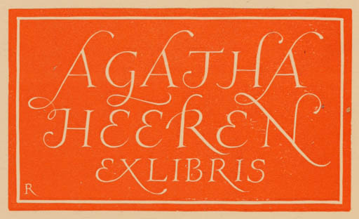 Exlibris by Pam Georg Rueter from Netherland for Agatha Heeren - Text/Writing 