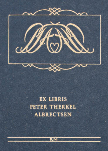 Exlibris by Reinholdt Madsen from Denmark for Peter Therkel Albrechtsen - Monogram 