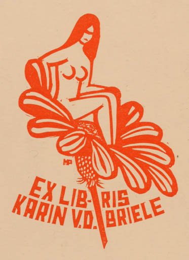 Exlibris by   from Hungary for Luc van den Briele - Flower Flora Woman 