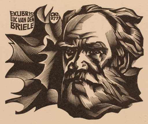 Exlibris by Anatolij Kalaschnikow from Soviet Union for Luc van den Briele - Portrait 