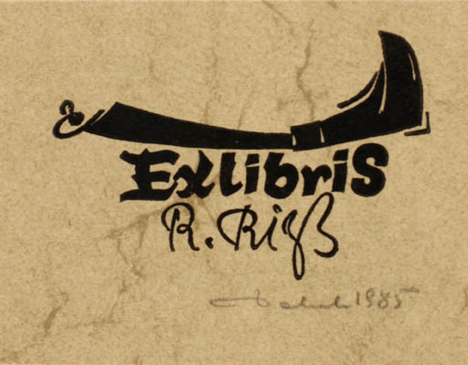 Exlibris by Zbigniew Dolatowski from Poland for Rudolf Riess - Printing technique 