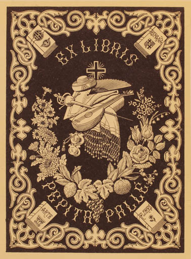 Exlibris by J Ballarate from Italy for Pepita Palle - Flora Ornament 