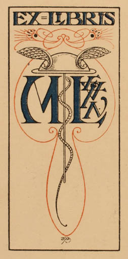 Exlibris by Ove Dyva from Denmark for Morten Levin - Jugend Monogram 