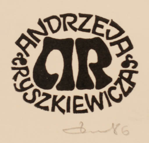 Exlibris by Zbigniew Dolatowski from Poland for Andrzej Ryszkiewicz - Text/Writing 