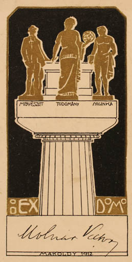 Exlibris by Jozef Makoldy from Hungary for ? Molnar - 